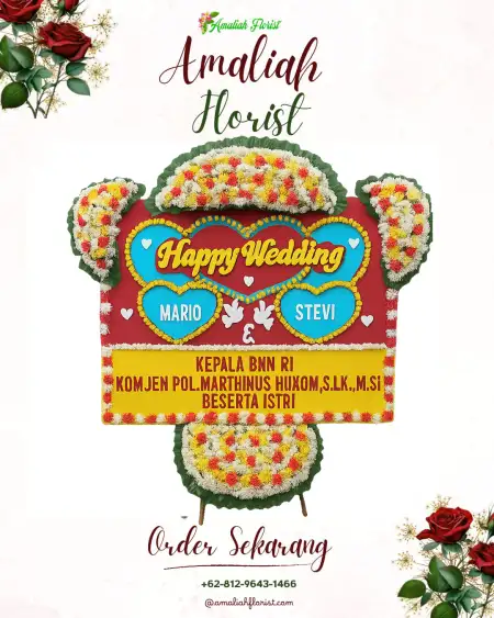 Papan Bunga Pernikahan Pengenjek